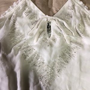 BKE Tops - BKE beaded white tank top BKE Tops - BKE beaded white tank top